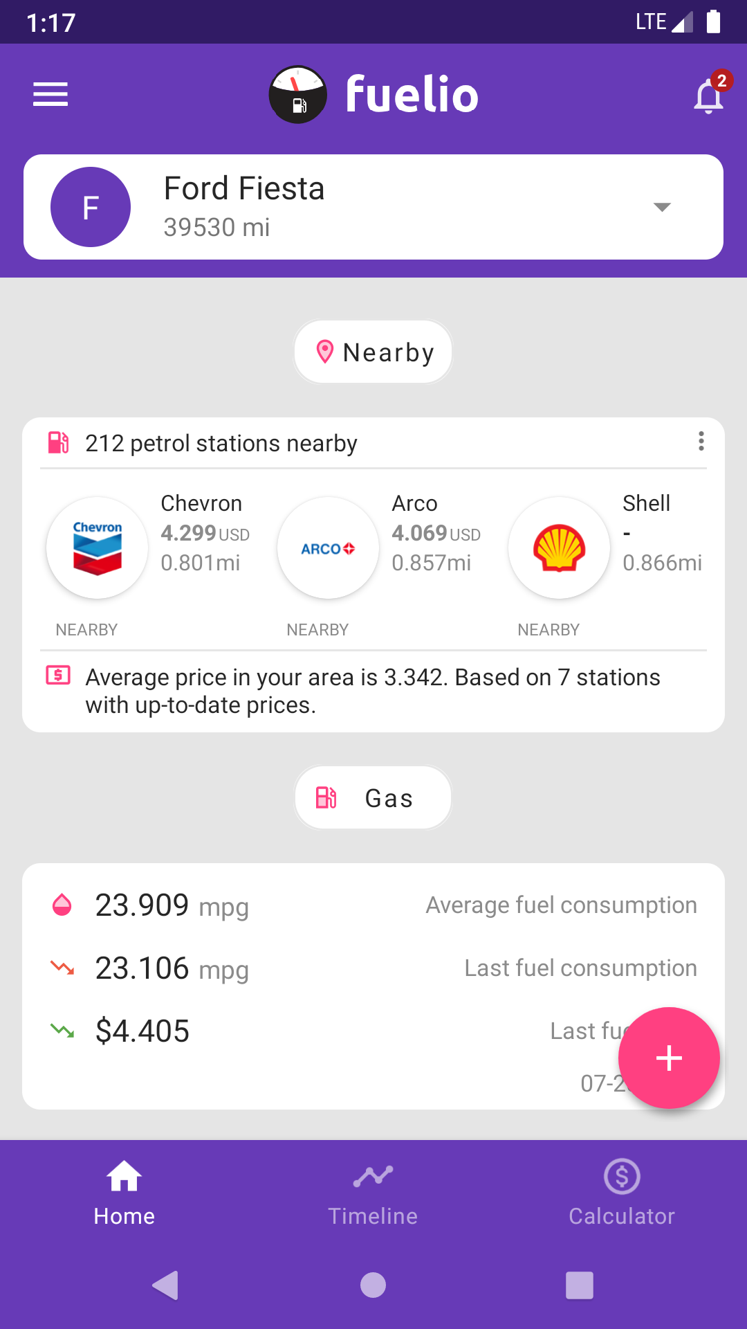 Fuelio fuel log, mileage and costs tracker for Android and iOS